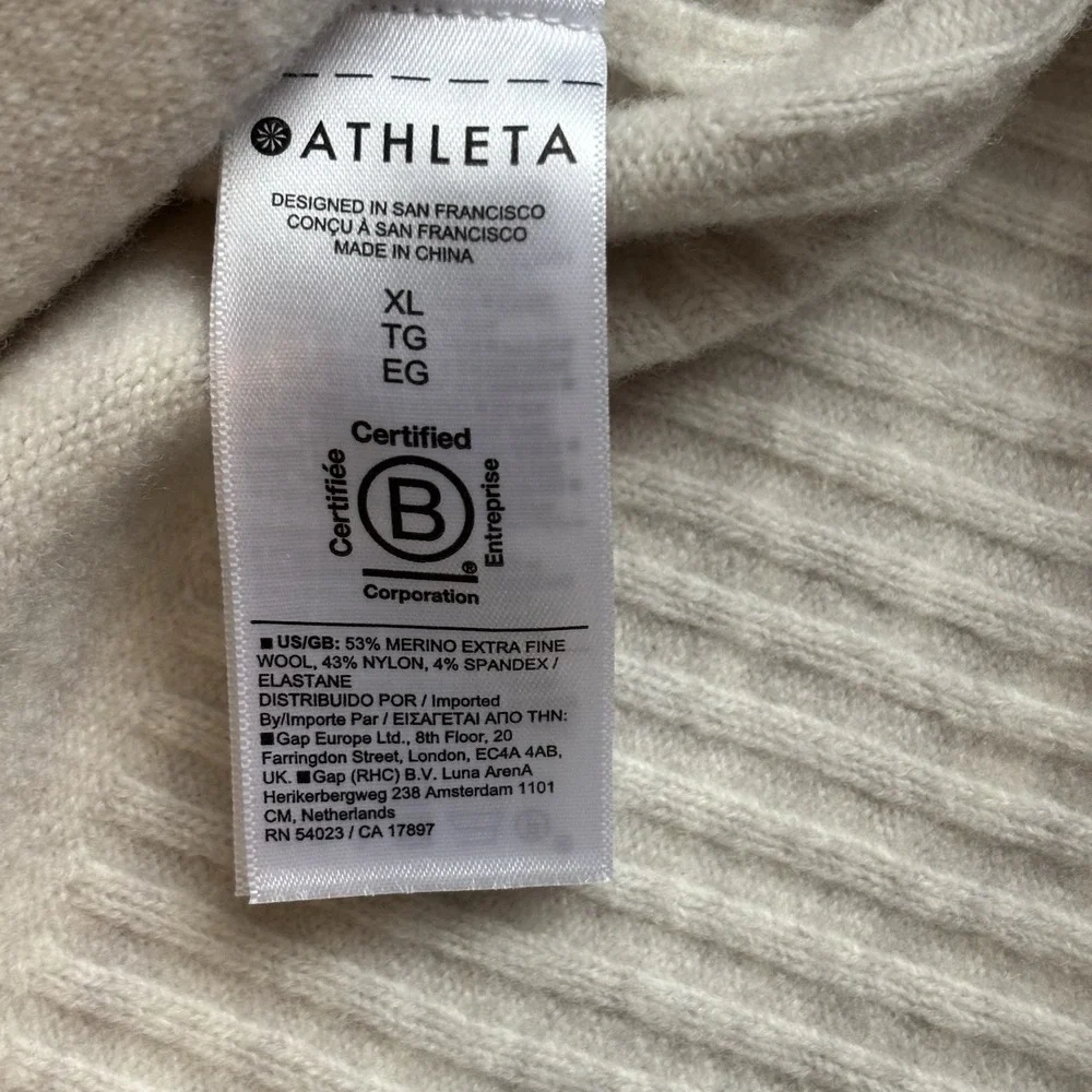 NWT Athleta Westwood Sweater MSRP $169 Oatmeal Neutral XL Wool Blend Minimalist - Picture 6 of 12